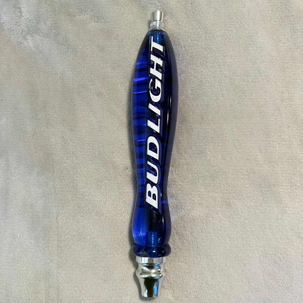 Vintage Bud Light Blue Acrylic Beer Tap Handle Draft Beer Keg Bar Man Cave 11.5